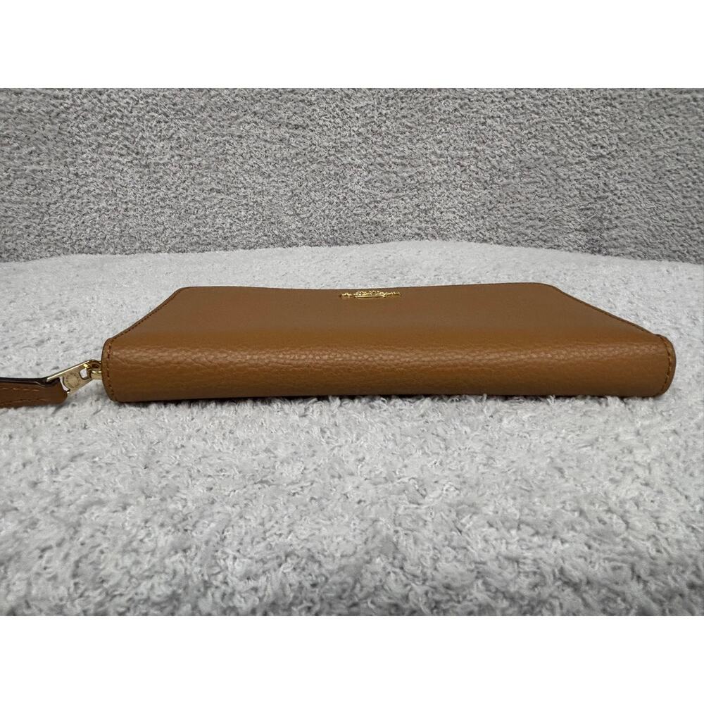 Coach Brown Pebbled Leather Continental Accordion Zip Wallet #76949 - Picture 5 of 8